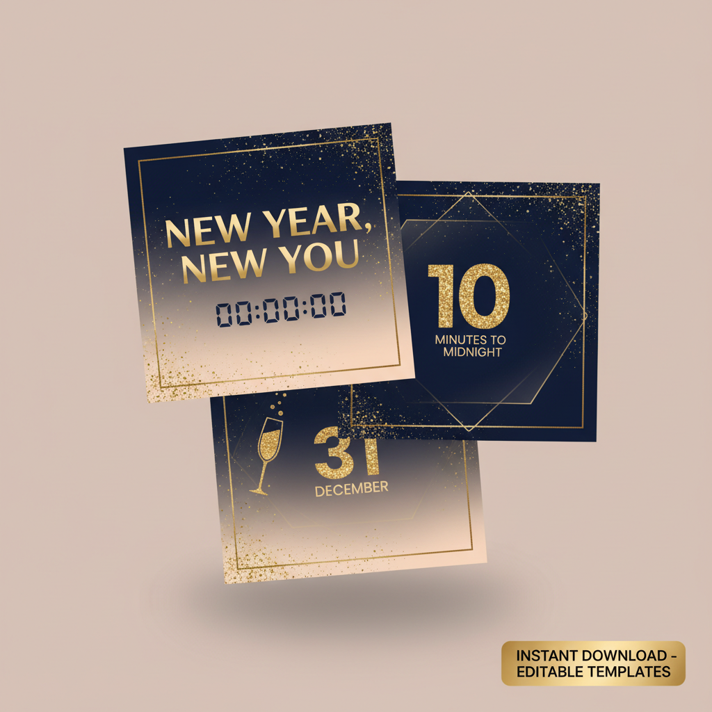 New Year Countdown Social Media Post Templates