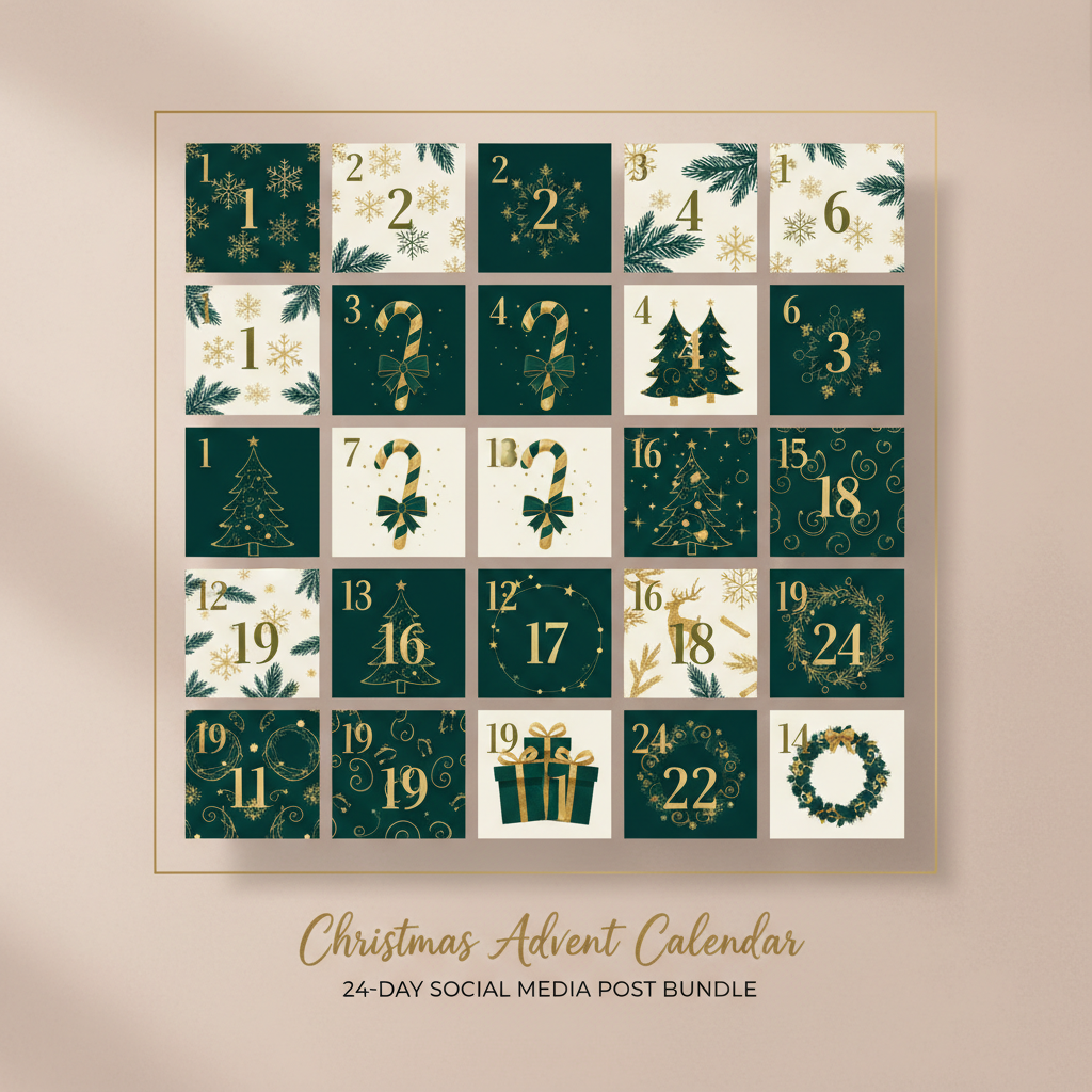 Christmas Advent Calendar 24-Day Social Media Pack