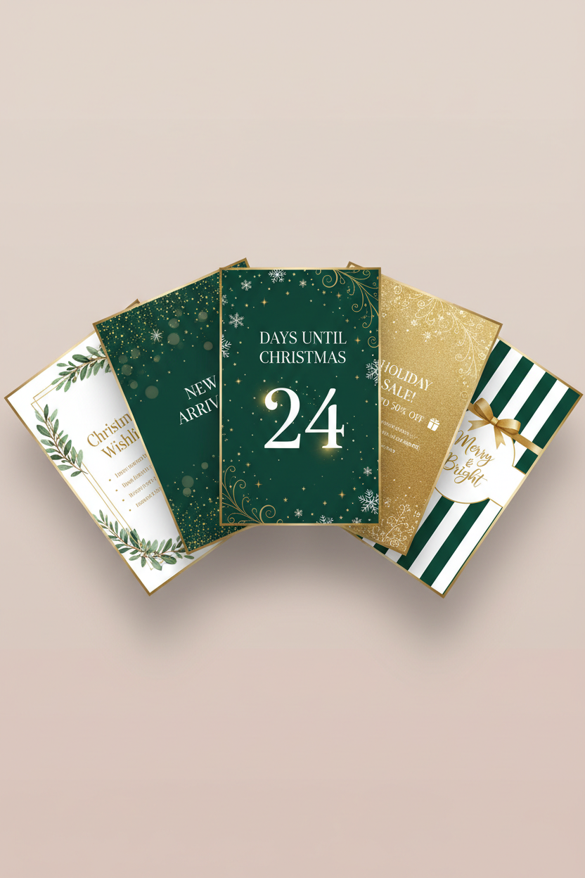 Christmas Instagram Story Bundle editable Canva templates
