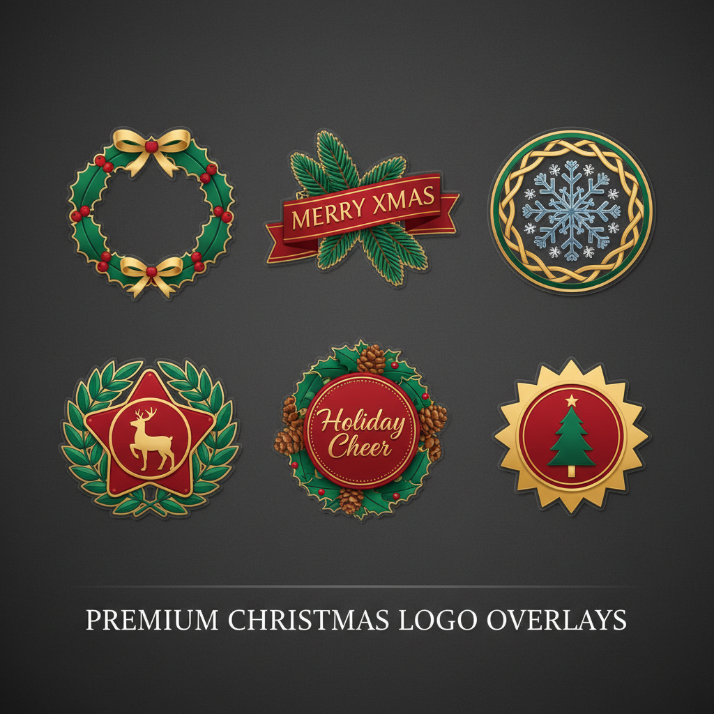 Christmas Seasonal Logo Badge Overlays
